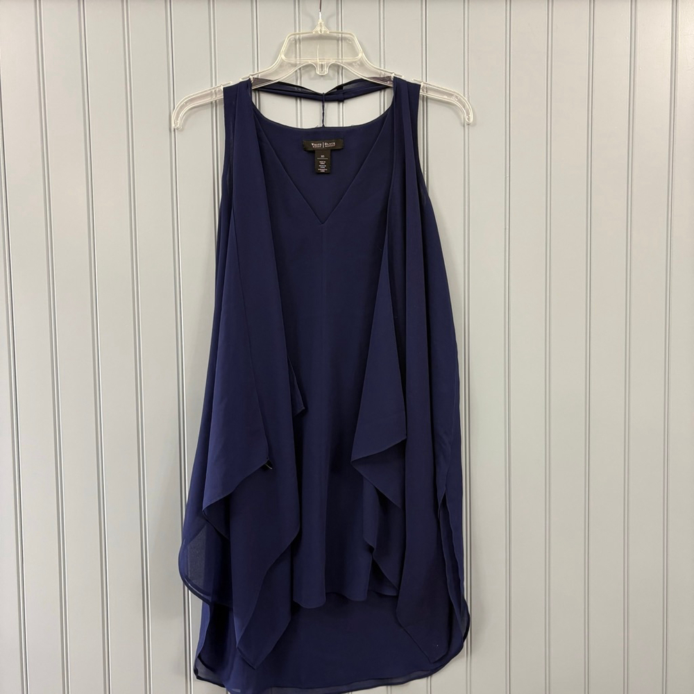 White House Black Market Navy Dressy Tank Top XS